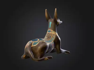 Anubis Sculpture Low-poly 3D model