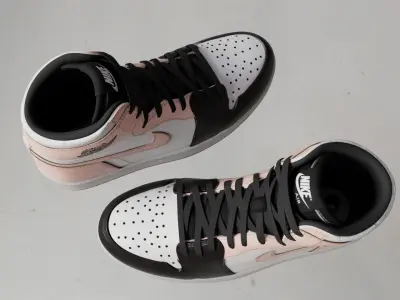 AirJordan 1 Retro HighOG Color Pink Girl  Low-poly 3D model