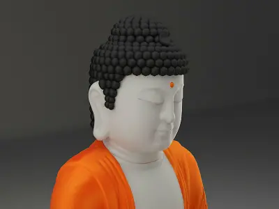 Different types of buddha Low-poly 3D model