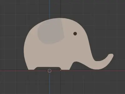 Cardboard Elephant Free low-poly 3D model