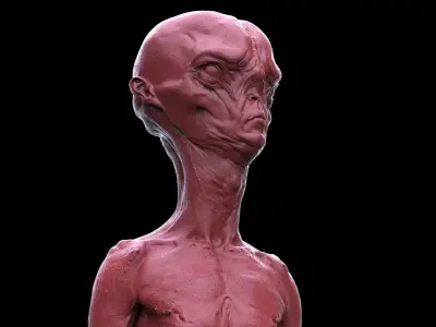 Alien Creature Bust Free 3D print model
