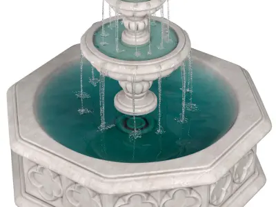 Marble Garden outdoor fountain in oriental  Arabic style 3D model