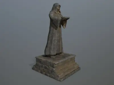 statue 1 of monk Low-poly 3D model