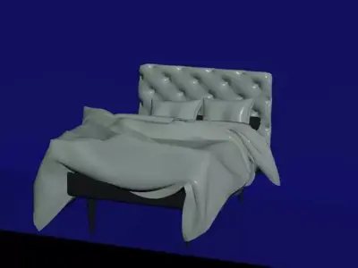 queen size bed Free 3D model