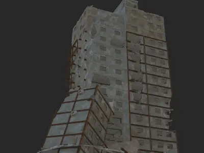 destroyed building Low-poly 3D model