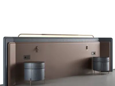 Leather Bedroom Headboard - 2 3D model