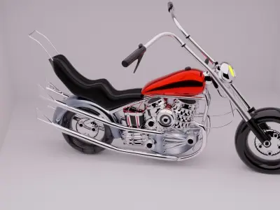 Motorcycle 3D Model FBX For your Game 3D model