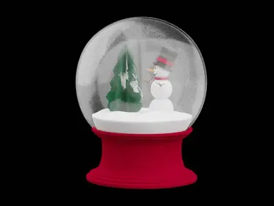 Christmas Snow Globe  Low-poly 3D model