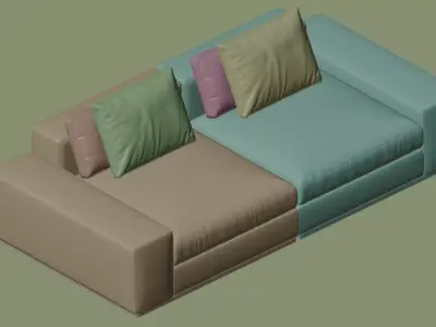 Velora Sofa  Midpoly 3D Model 3D model