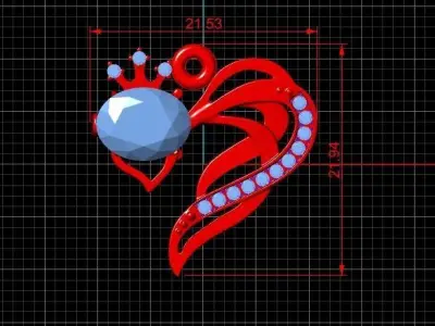 fish pendant 3D print model purchase