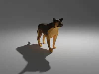 3D model dog low-poly Low-poly 3D model