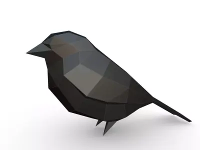 bird low poly polygonal 3D print model