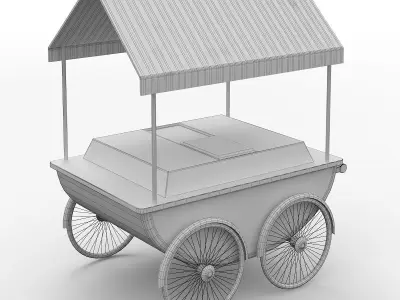 old Ice Cream Cart 3D model