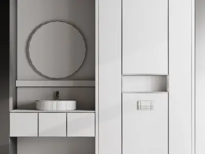 Bathroom furniture by inbani faucet set 87 Low-poly 3D model