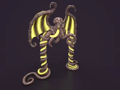 Ancient portal arch stone Low-poly 3D model