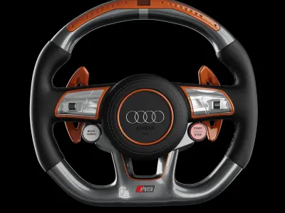 AUDI A3 STEERING WHEEL  Low-poly 3D model