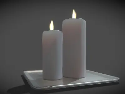 Animated Candles  Low-poly 3D model