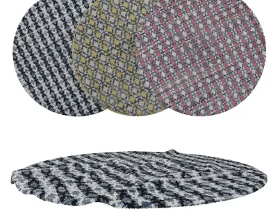 Round Rug Set 244 3D model