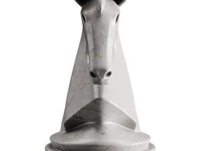 Horse statue Low-poly 3D model 10