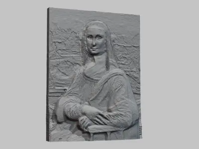 Mona Lisa relief sculpture for CNC routers and 3D printing  Free 3D print model