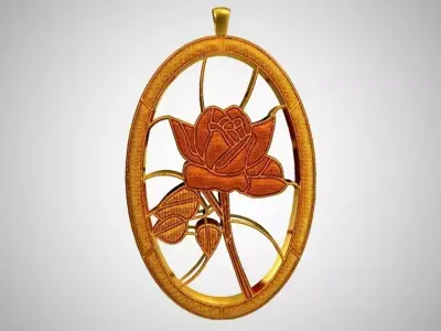 Rose Necklace 3D print model