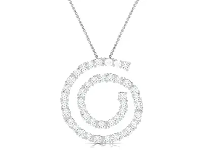Solitaire Women Pendant 3DM STL OBJ FBX Render Details 3D print model shop