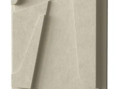 Long abstract relief artwork 3D model