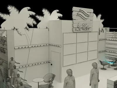 Booth Exhibition Stand a221 3D model