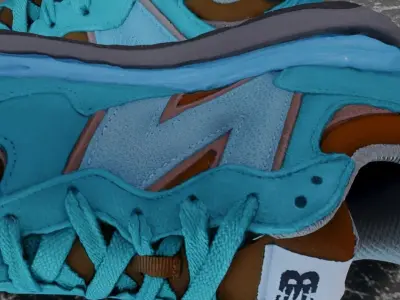 NEW BALANCE 3D SHOES - TURQUOISE - BROWN Low-poly 3D model