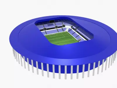Football Stadium Low-poly 3D model 37