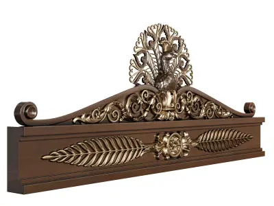 Decorative Peacock Pediment  Ornamental Carving for Architecture 3D model