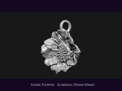 Snake Flower - Scabiosa 3D print model