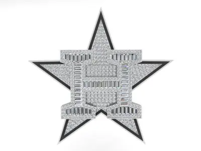 Star H Letter Pendant 3760 3D print model