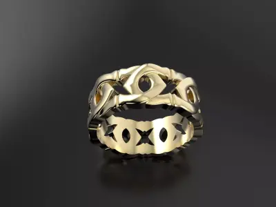 Cartier ring logos  3D print model