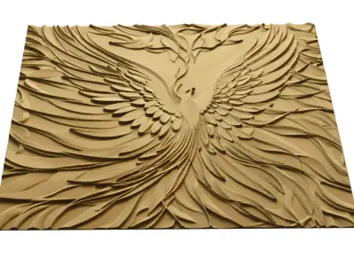 modern panel wall decor set relief stl mural CNC 268  3D model