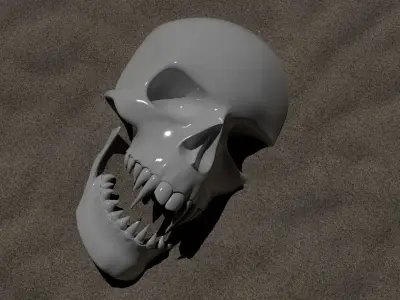 Horror human Skull Low-poly 3D model
