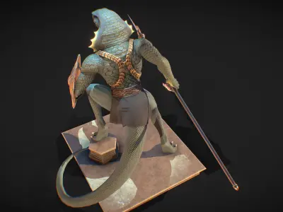 Reptilian Guard Low-poly 3D model
