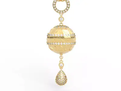 Stunning Layered Diamond Drop Pendant 3D print model