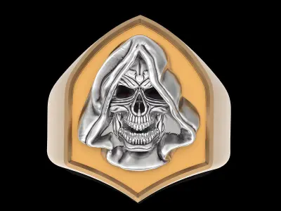 Skull Man Ring silver gold printable jewelry 3D print model