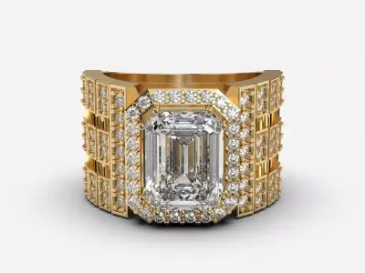 Custom Diamond Ring 3D print model