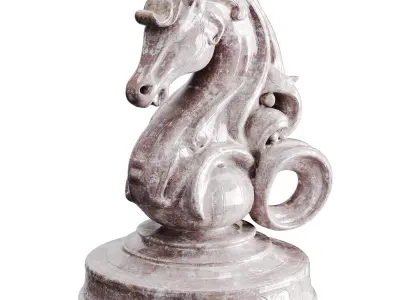 Horse statue Low-poly 3D model 9