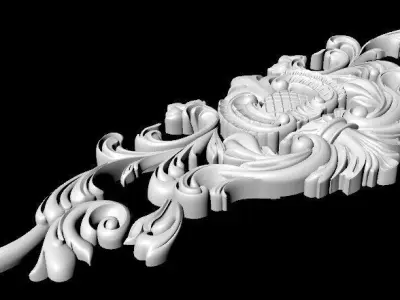 Central decor ornament for furniture 3D model 1052