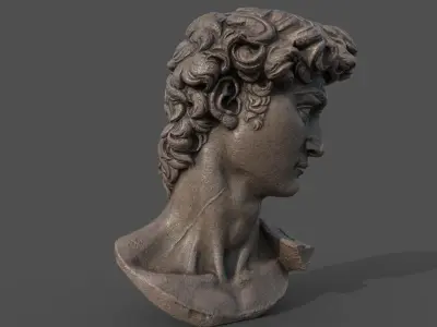 Bust of David   Low-poly 3D model