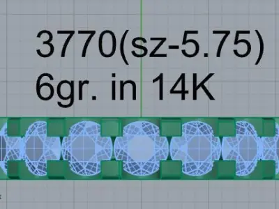 Eternity Band Ring 3770 3D print model
