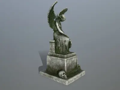 statue 3 of angel Low-poly 3D model