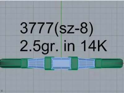 Baguette Band Ring 3777 3D print model