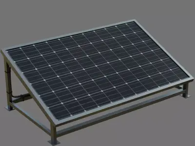 Solar panel with base Low-poly 3D model