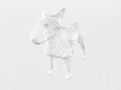 Bull Terrier Low-poly 3D model purchase