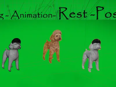 Toy Poodle Dog Low-poly 3D model