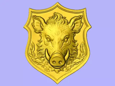 ESCUDO JAVALI 3D model